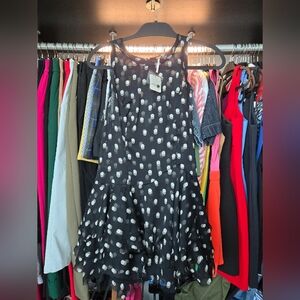 Free People Black and White Polka Dot Mini Dress